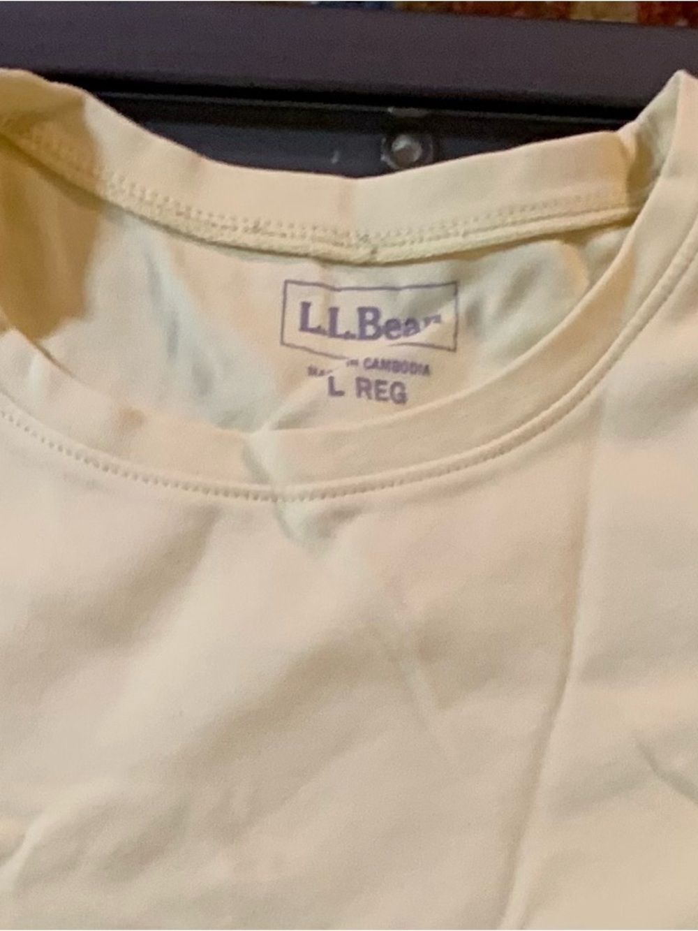 L.L. Bean Large Women’s Light Yellow Long-Sleeve Crew Top